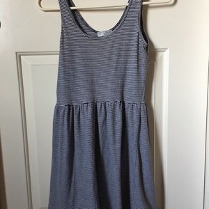 gray & white striped dress